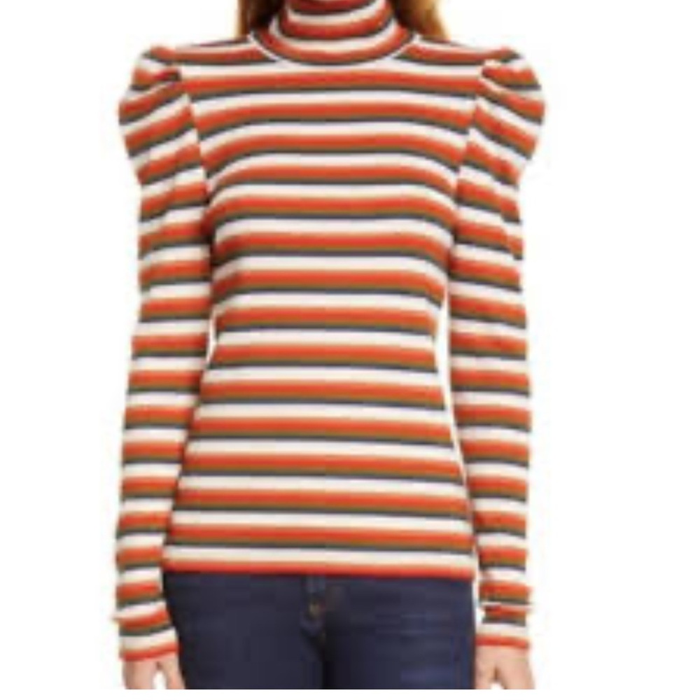 Veronica Beard Multicolor Striped Turtleneck Swea… - image 1